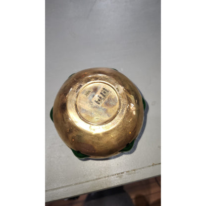 Vintage Brass cut out tree glass insert candle holder