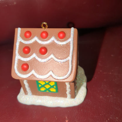 Hallmark Keepsake Ornament Jolly Gingerbread House Merry Makers 2014 and Collector's Club Miniature Reindeer