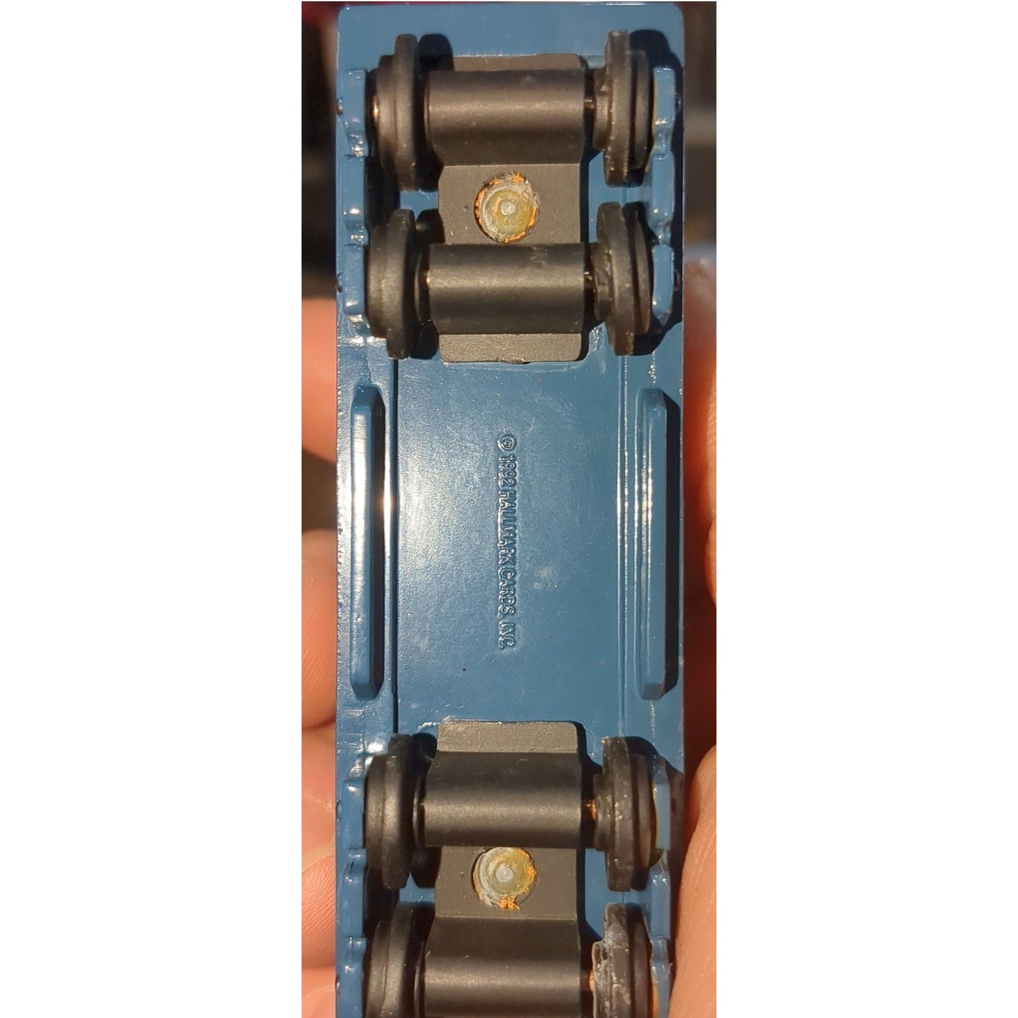 Vintage Hallmark Christmas Ornament Skyline Stock Train Car cast metal 1992