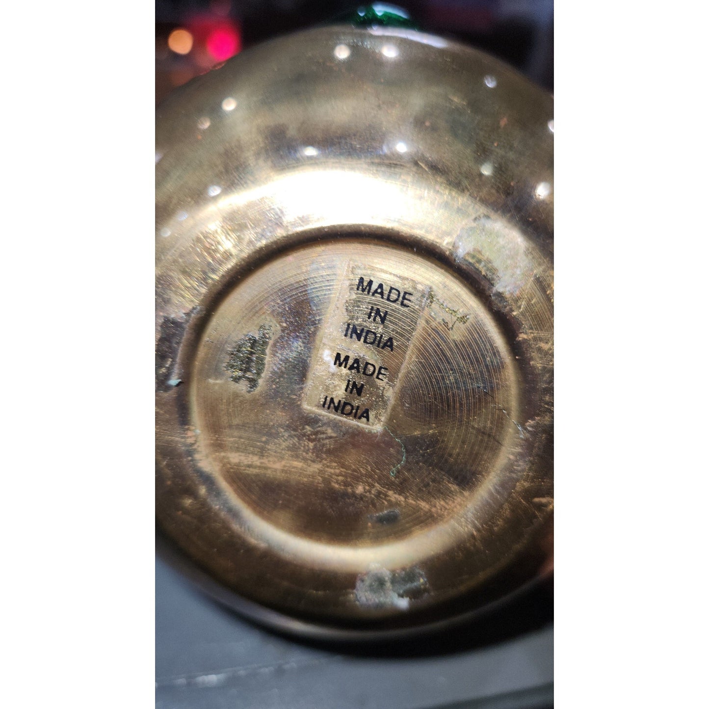 Vintage Brass cut out tree glass insert candle holder