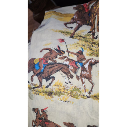 Vintage Cowboy and Native American Fabric