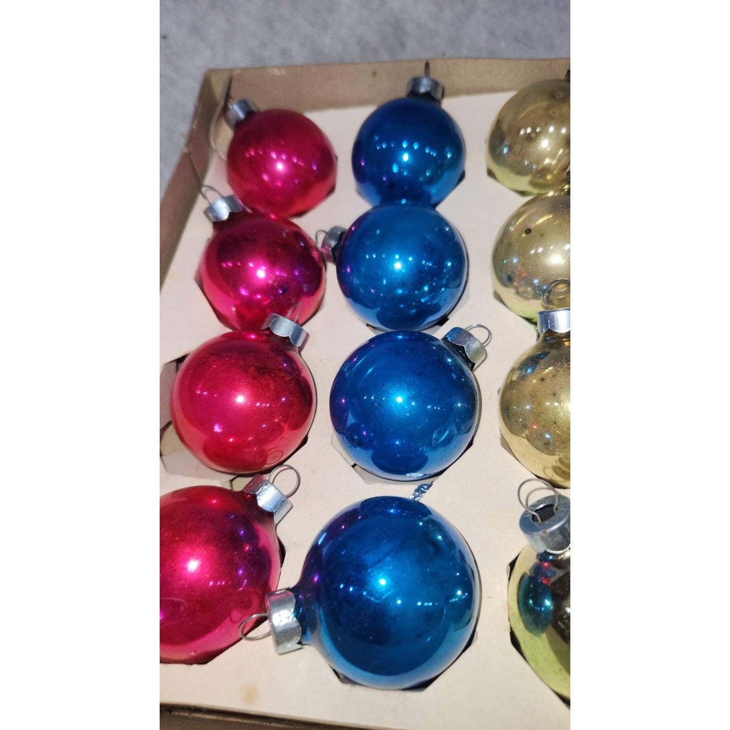 Vintage Box of Coby Glass Ornaments BO04