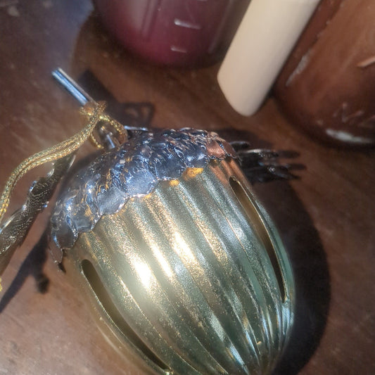Gold and Silver Acorn Bell Ornament