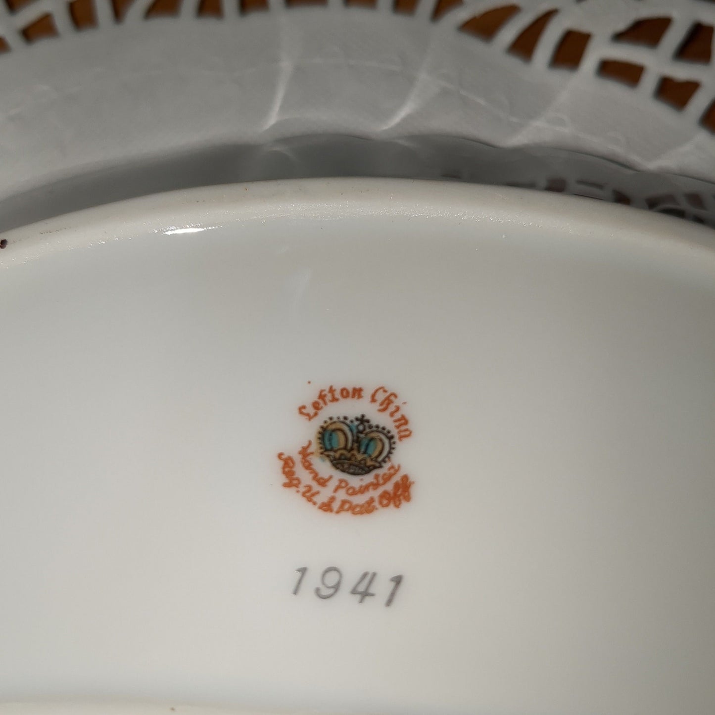 Hand Painted Ceramic Crescent Trinket Tray G5