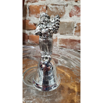 Vintage Livingquarters Annual Santa Bell 2001 Laquered Silver Plate