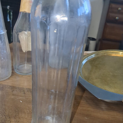 Vintage Bottle Clear Tall Ribbed Glass vb31 g31