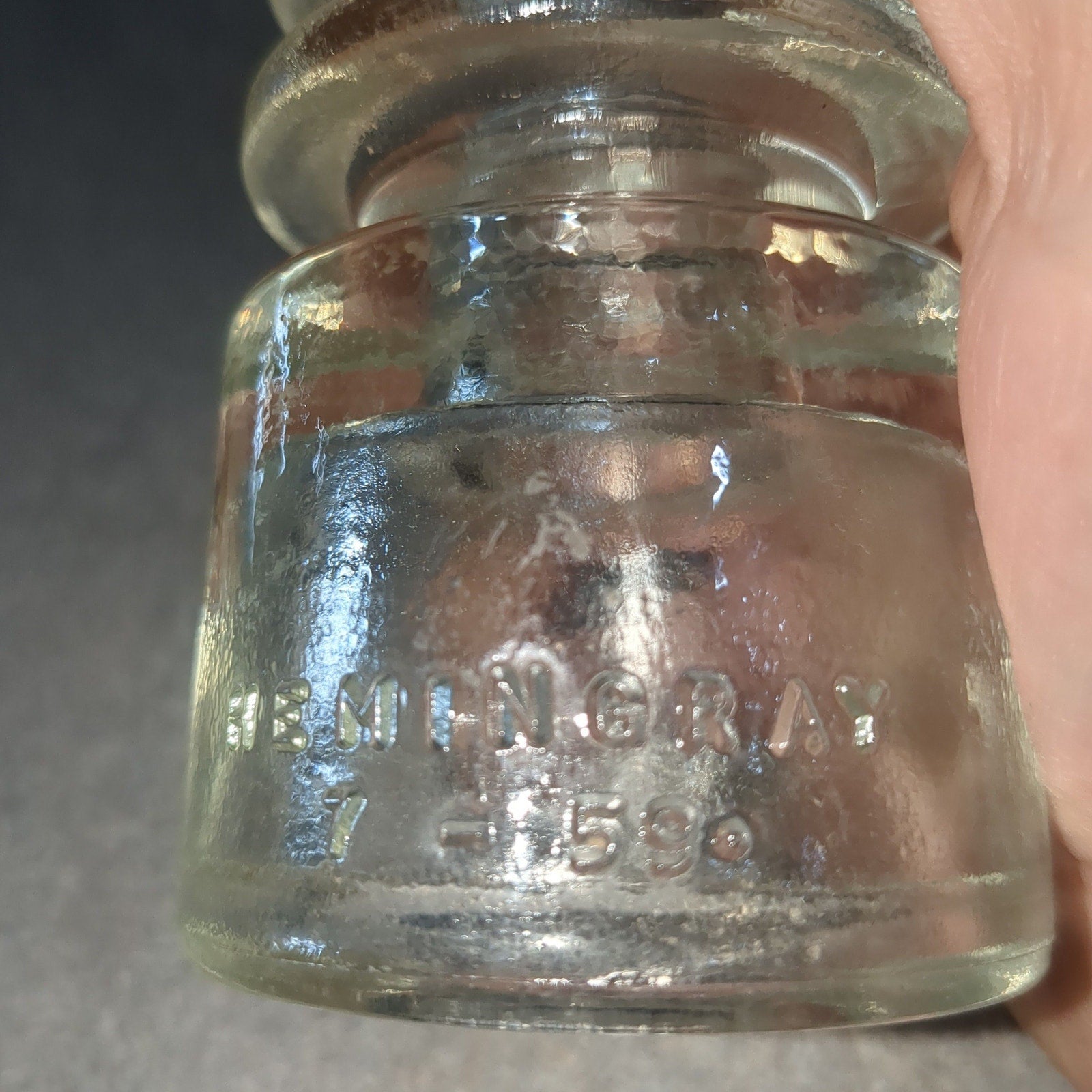 Vintage Clear Glass Hemingray Insulator 7-59 HSTS