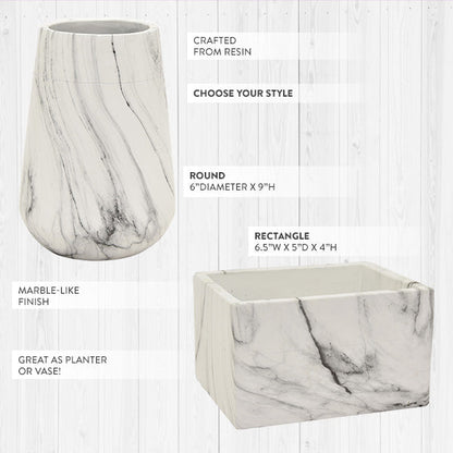 Marble-Like Flower Vases, Pick Your Style