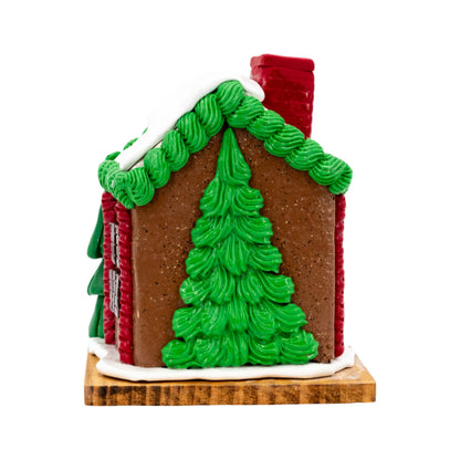 Small Gingerbread House | White & Green Roof | Clay Art Originals