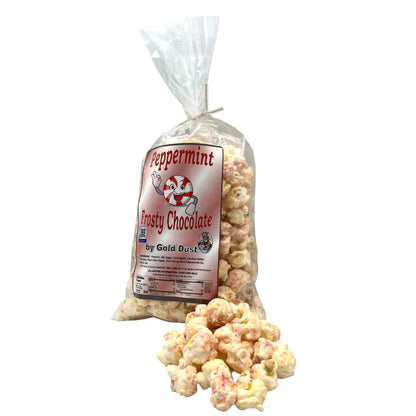 IN-STORE PICKUP ONLY | Peppermint White Chocolate Covered Kettle Corn | Pack of 3 | 5 oz | Non-GMO | Gold Dust Kettle Corn