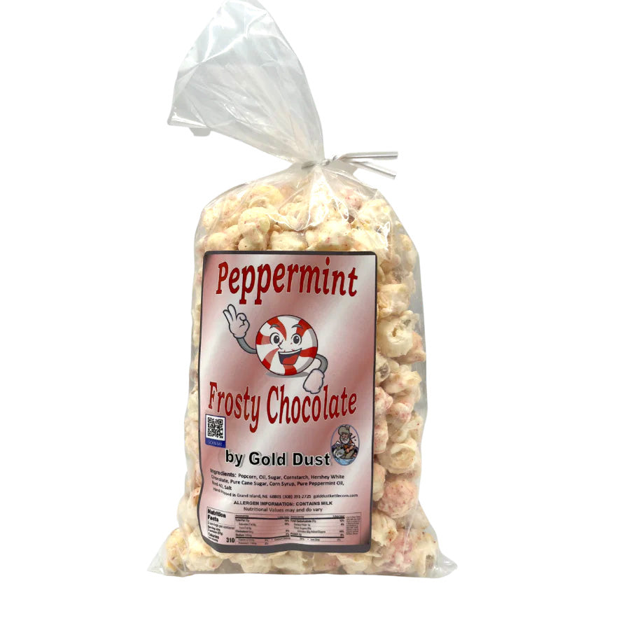 IN-STORE PICKUP ONLY | Peppermint White Chocolate Covered Kettle Corn | Pack of 3 | 5 oz | Non-GMO | Gold Dust Kettle Corn
