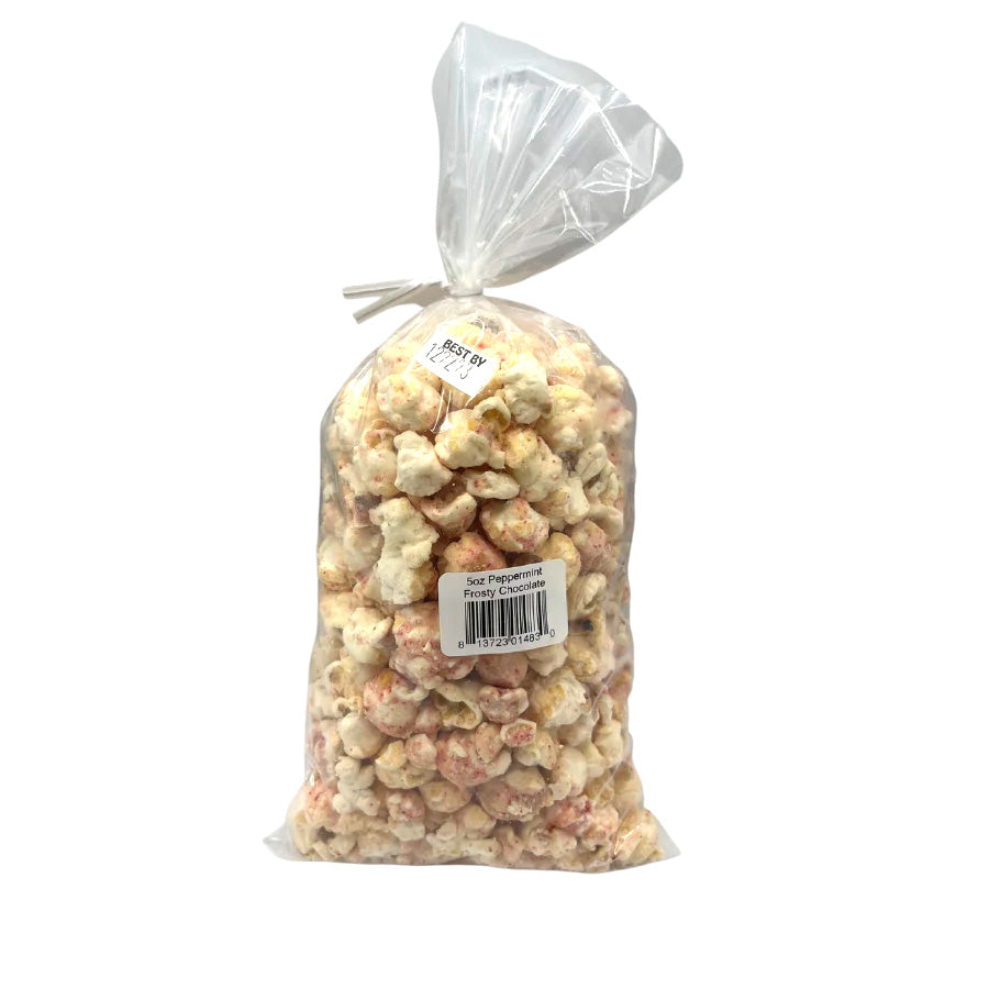 IN-STORE PICKUP ONLY | Peppermint White Chocolate Covered Kettle Corn | Pack of 3 | 5 oz | Non-GMO | Gold Dust Kettle Corn