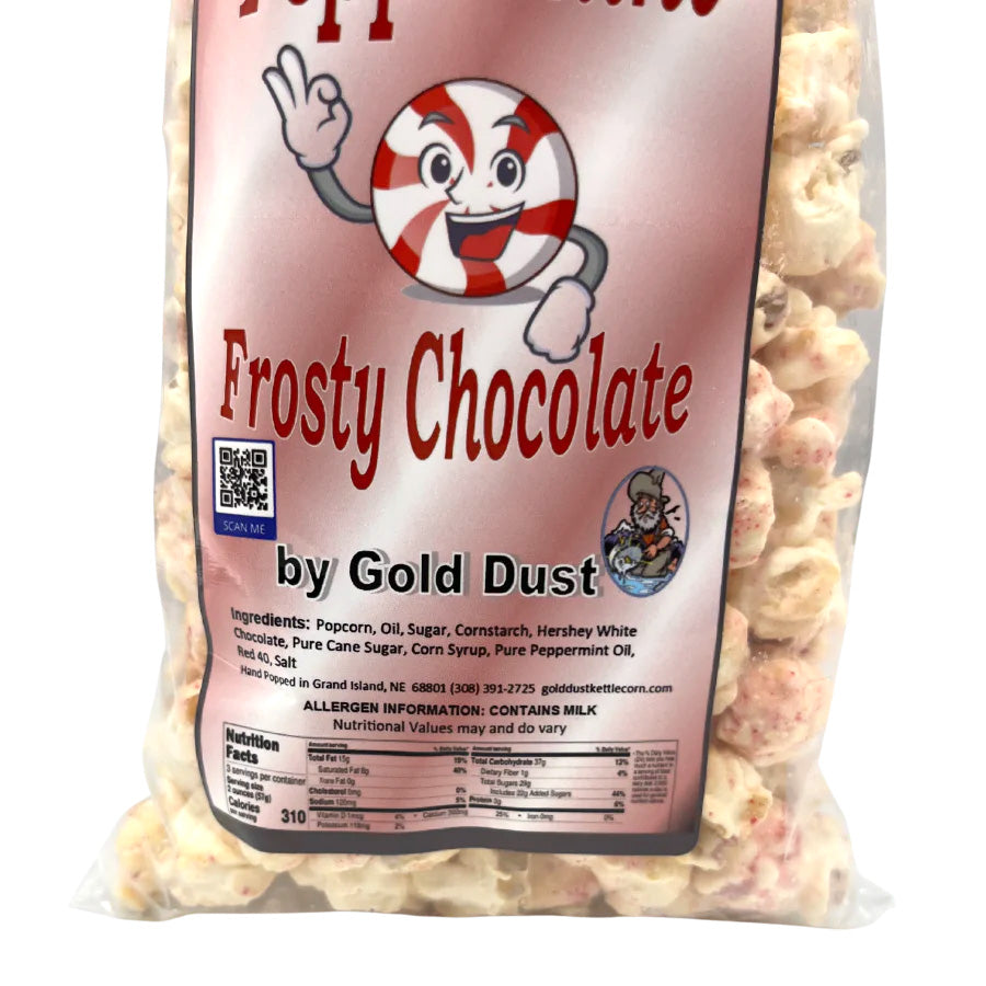 IN-STORE PICKUP ONLY | Peppermint White Chocolate Covered Kettle Corn | Pack of 3 | 5 oz | Non-GMO | Gold Dust Kettle Corn