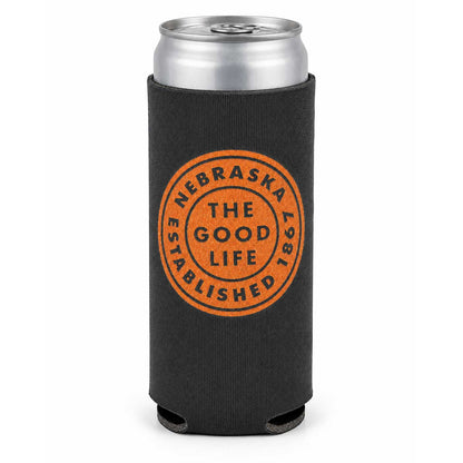 Nebraska The Good Life Est. 1867 Slim Can Koozie | HEARTlandia