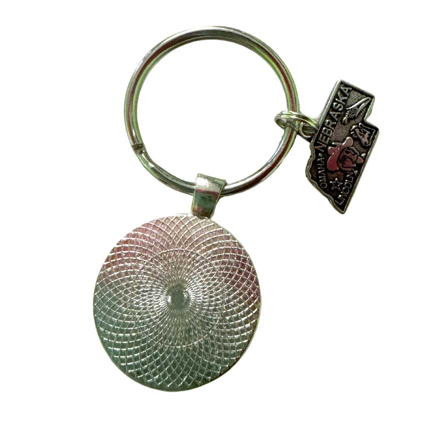 Keychain with Nebraska Charms | 1 1/4" Split Key Ring with 1" Charm | Create