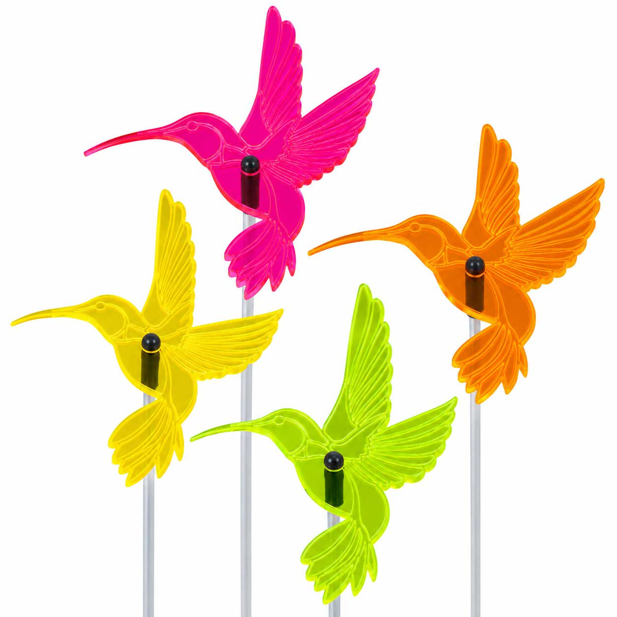 Garden Hummingbird Yard Decor | Variety 4 Pack | Glowing Creation