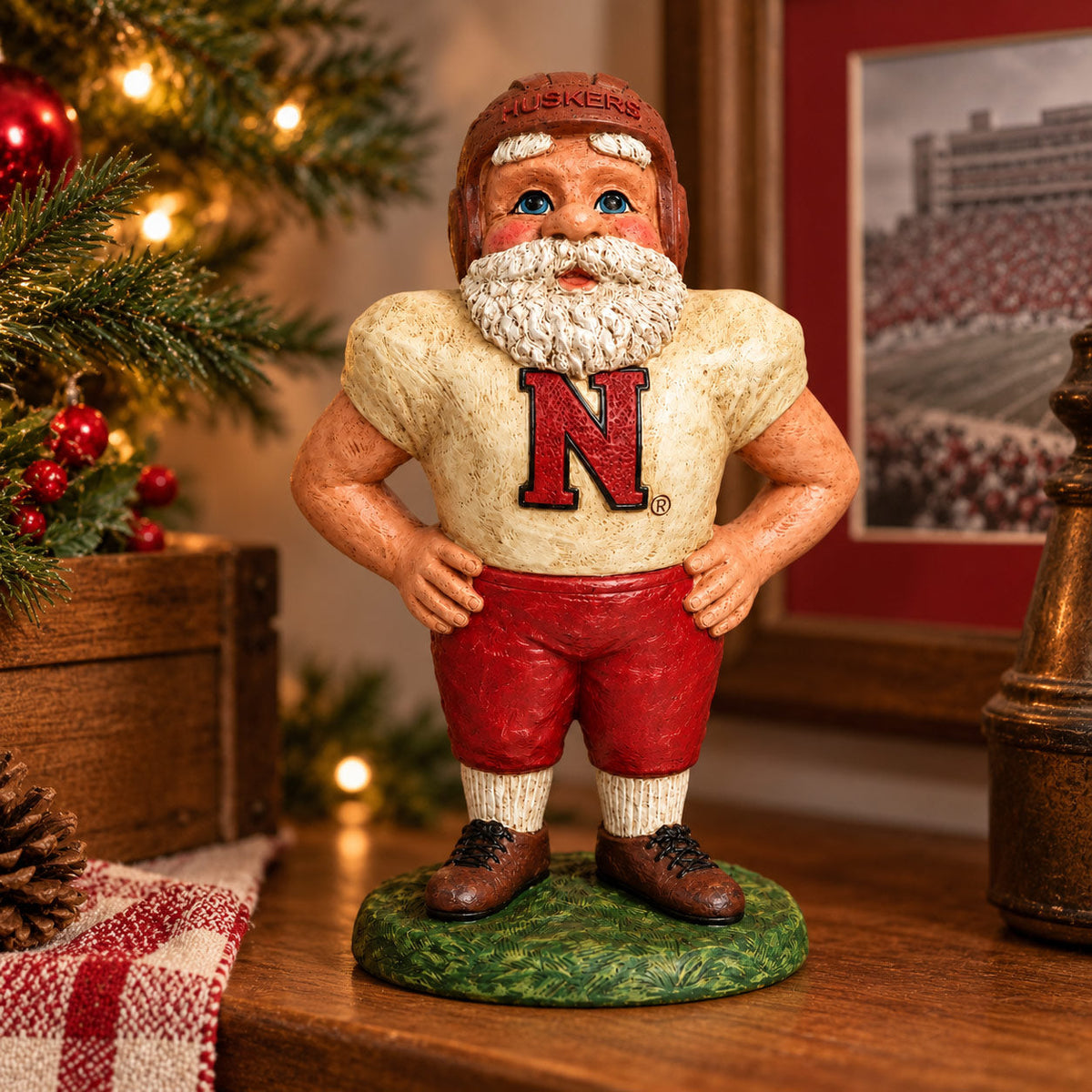 Retro Husker Santa Figurine | Bert Anderson Collection