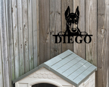 Dobermann Dog Breed Custom Metal Sign