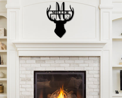 Deer Head Name Custom Metal Sign
