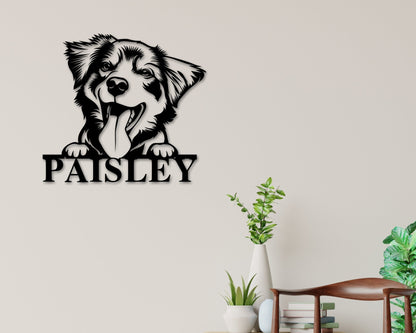 Australian Shepherd Dog Breed Custom Metal Sign