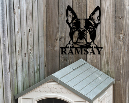 Boston Terrier Dog Breed Custom Metal Sign