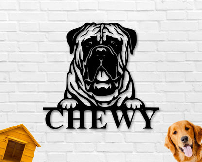 English Mastiff Dog Breed Custom Metal Sign