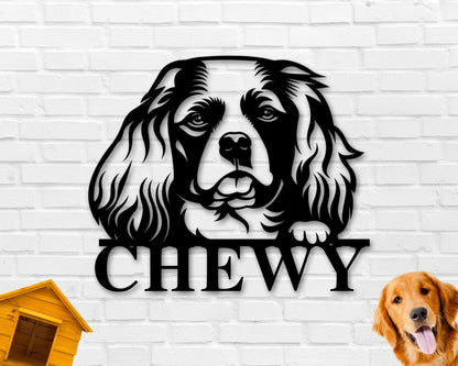 King Charles Spaniel Dog Breed Custom Metal Sign