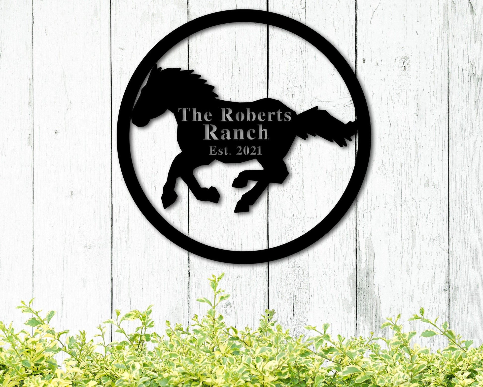 Horse Ranch Name Custom Metal Sign