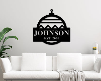 Last Name Christmas Custom Metal Sign