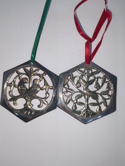 Reed & Barton The 12 Days of Christmas Ornament Collection Partridge in a Pear Tree and Two Turtle Doves