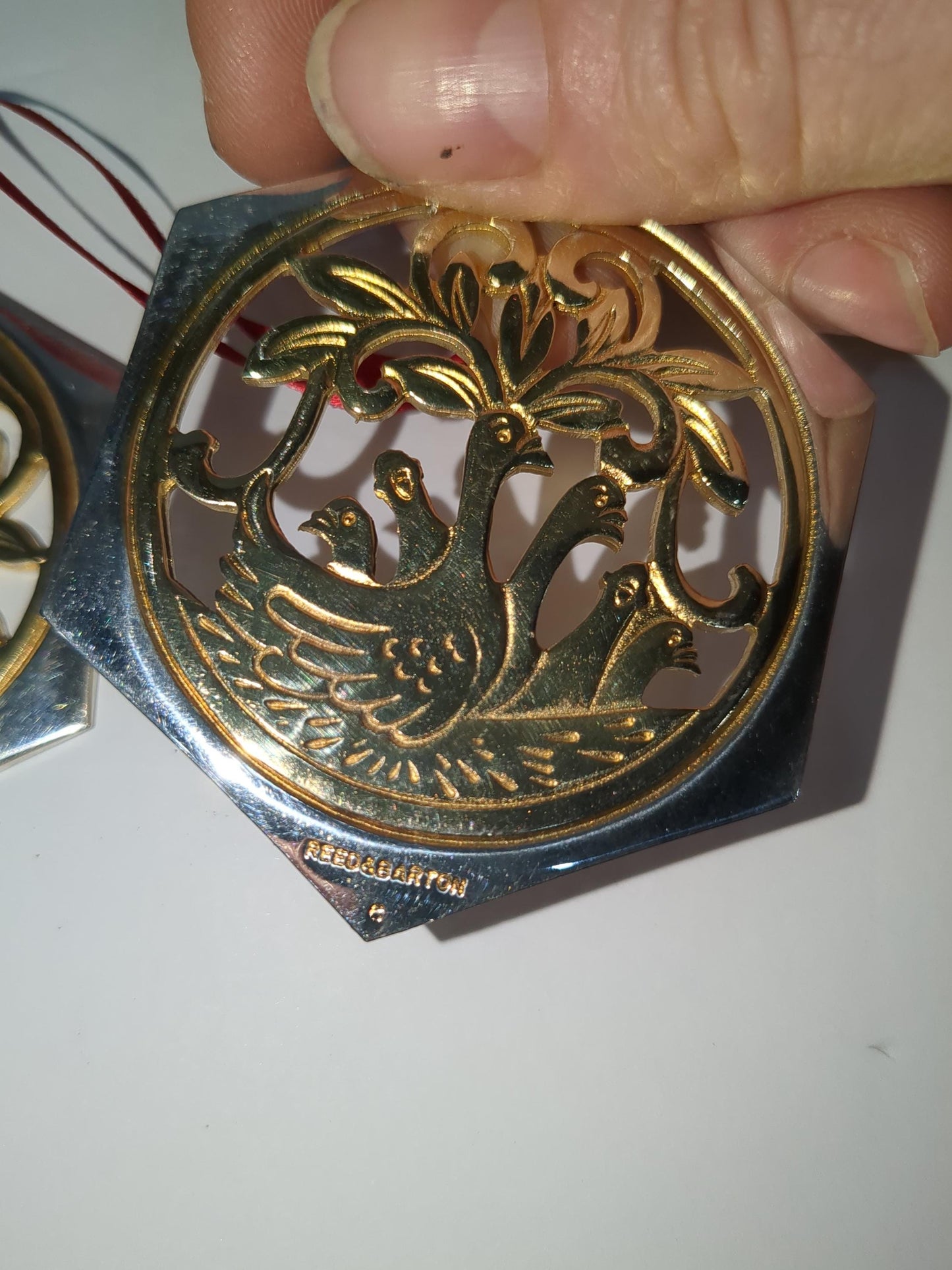 Reed & Barton The 12 Days of Christmas Ornament Collection Five Golden Rings and Six Geese A-laying