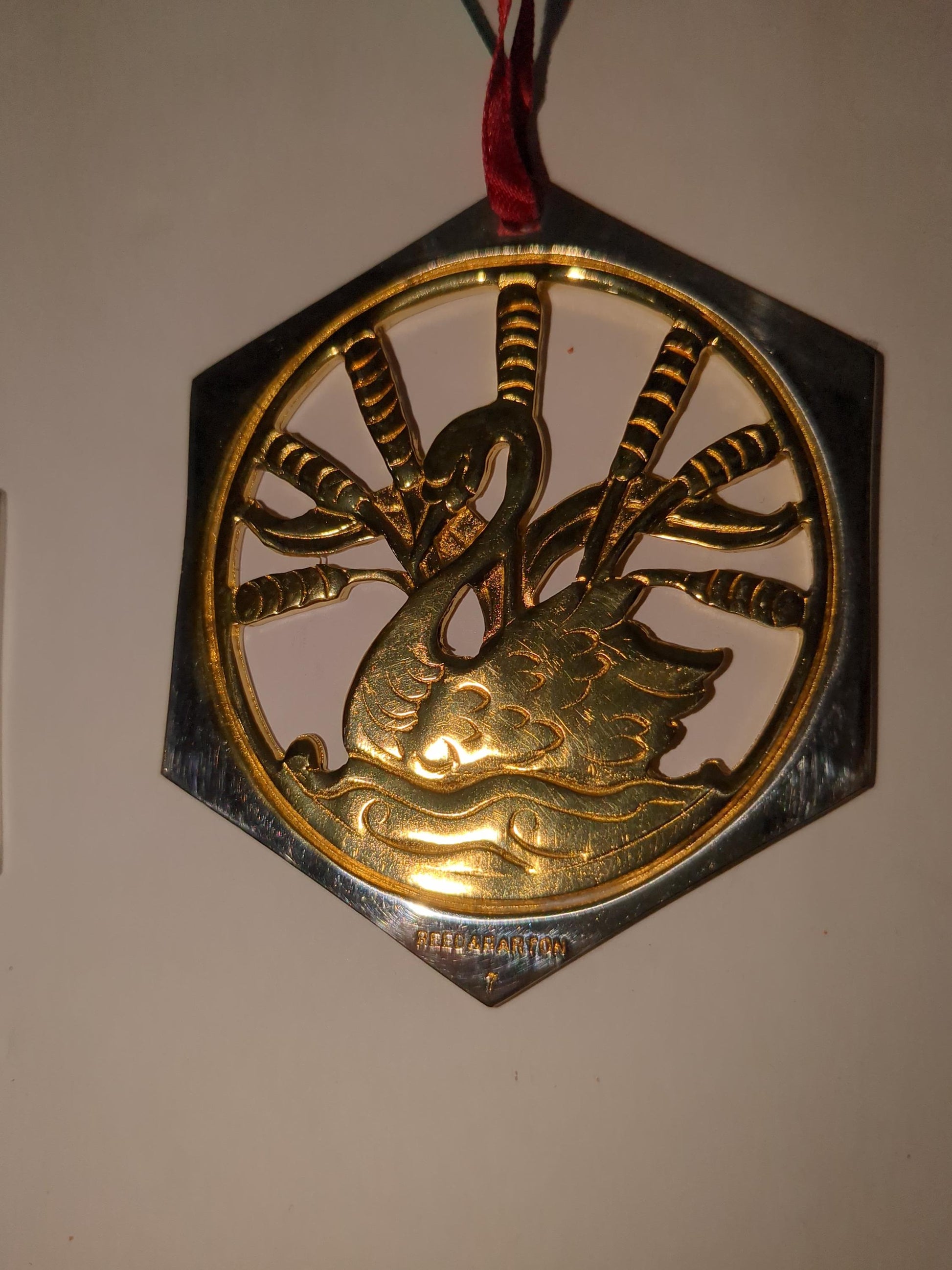 Reed & Barton The 12 Days of Christmas Ornament Collection. Seven Swans a Swimming Eight Maids a Milking