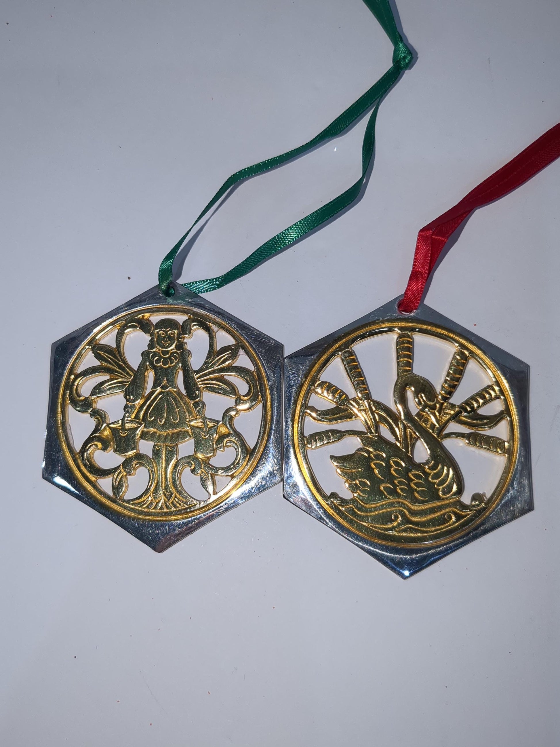 Reed & Barton The 12 Days of Christmas Ornament Collection. Seven Swans a Swimming Eight Maids a Milking