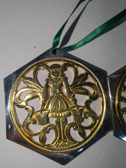 Reed & Barton The 12 Days of Christmas Ornament Collection. Seven Swans a Swimming Eight Maids a Milking