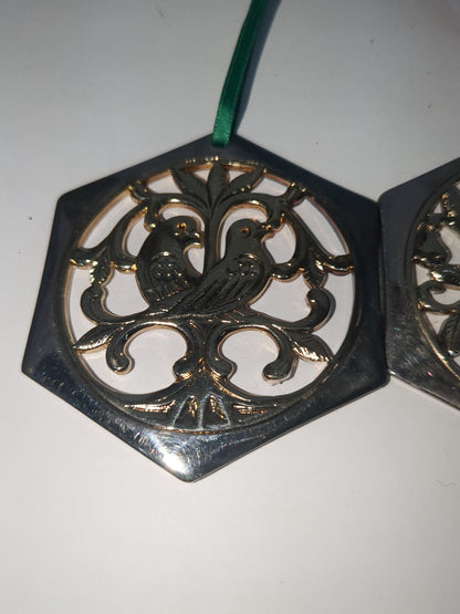 Reed & Barton The 12 Days of Christmas Ornament Collection Partridge in a Pear Tree and Two Turtle Doves