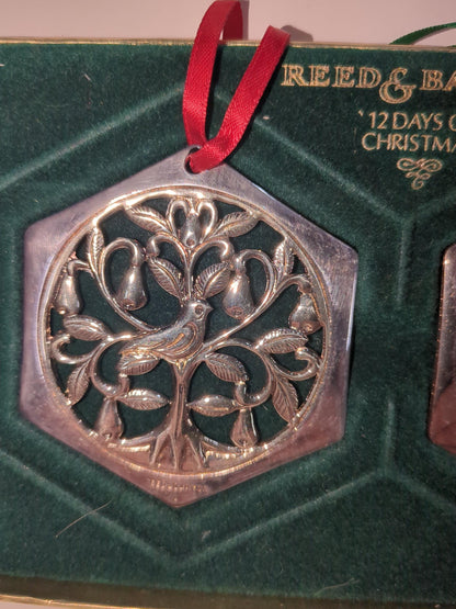 Reed & Barton The 12 Days of Christmas Ornament Collection Partridge in a Pear Tree and Two Turtle Doves