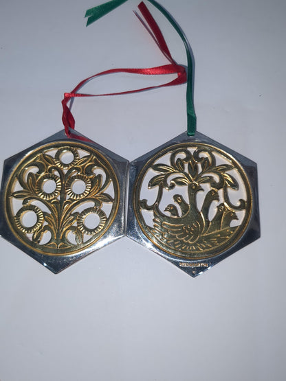 Reed & Barton The 12 Days of Christmas Ornament Collection Five Golden Rings and Six Geese A-laying