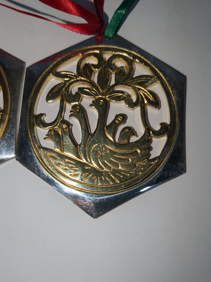 Reed & Barton The 12 Days of Christmas Ornament Collection Five Golden Rings and Six Geese A-laying