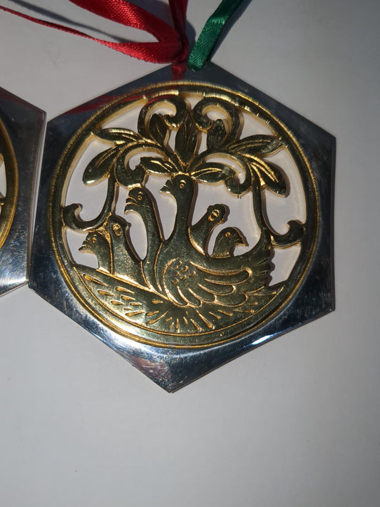 Reed & Barton The 12 Days of Christmas Ornament Collection Five Golden Rings and Six Geese A-laying