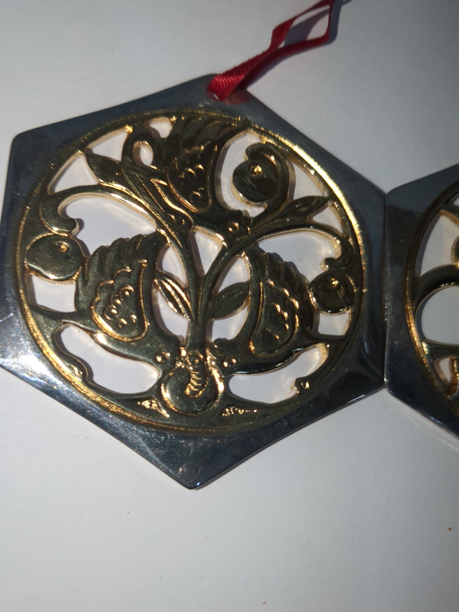 Reed & Barton The 12 Days of Christmas Ornament Collection Three French Hens and Four Calling Birds