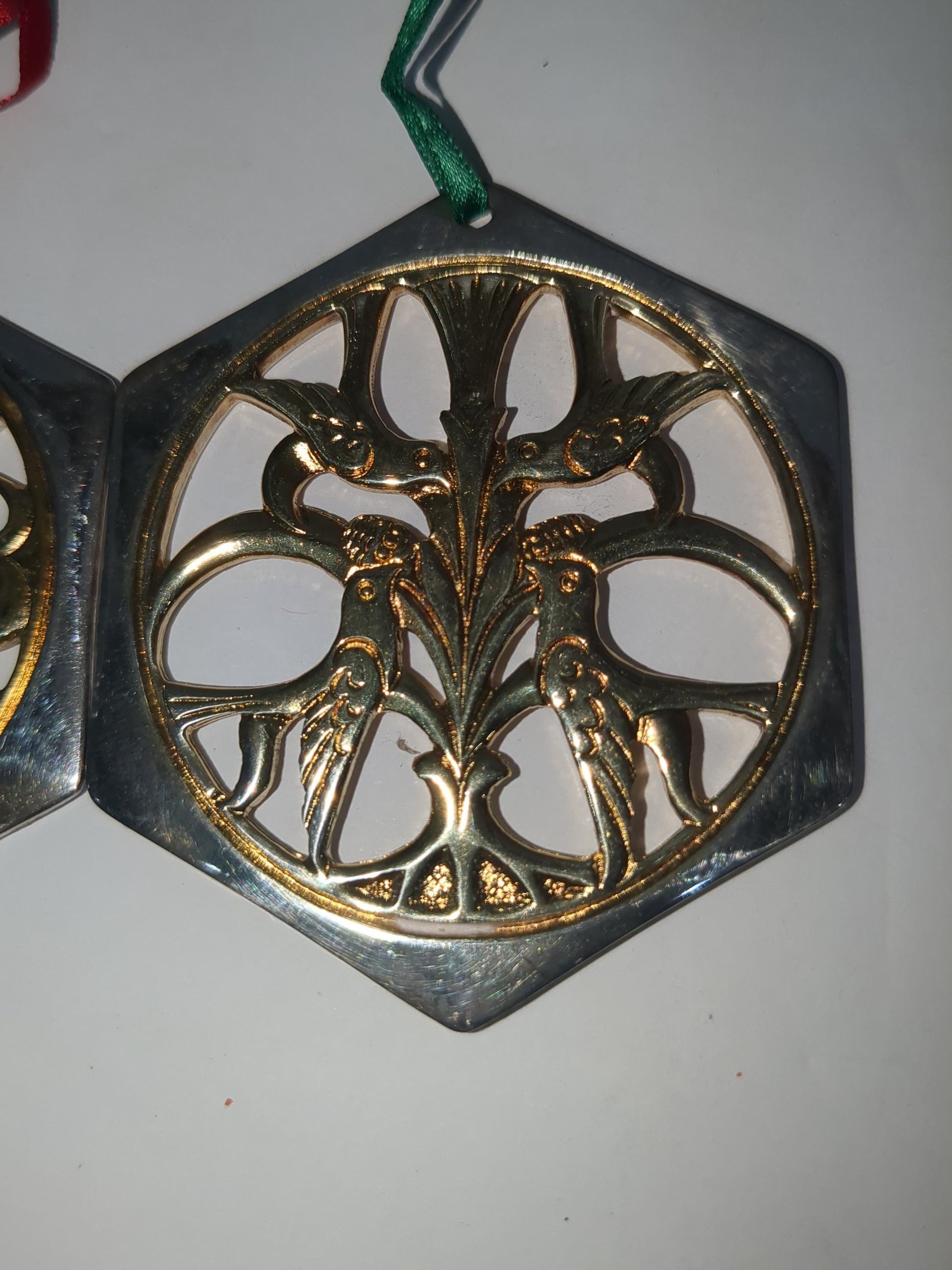 Reed & Barton The 12 Days of Christmas Ornament Collection Three French Hens and Four Calling Birds