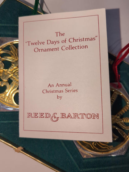 Reed & Barton The 12 Days of Christmas Ornament Collection. Seven Swans a Swimming Eight Maids a Milking