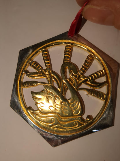 Reed & Barton The 12 Days of Christmas Ornament Collection. Seven Swans a Swimming Eight Maids a Milking