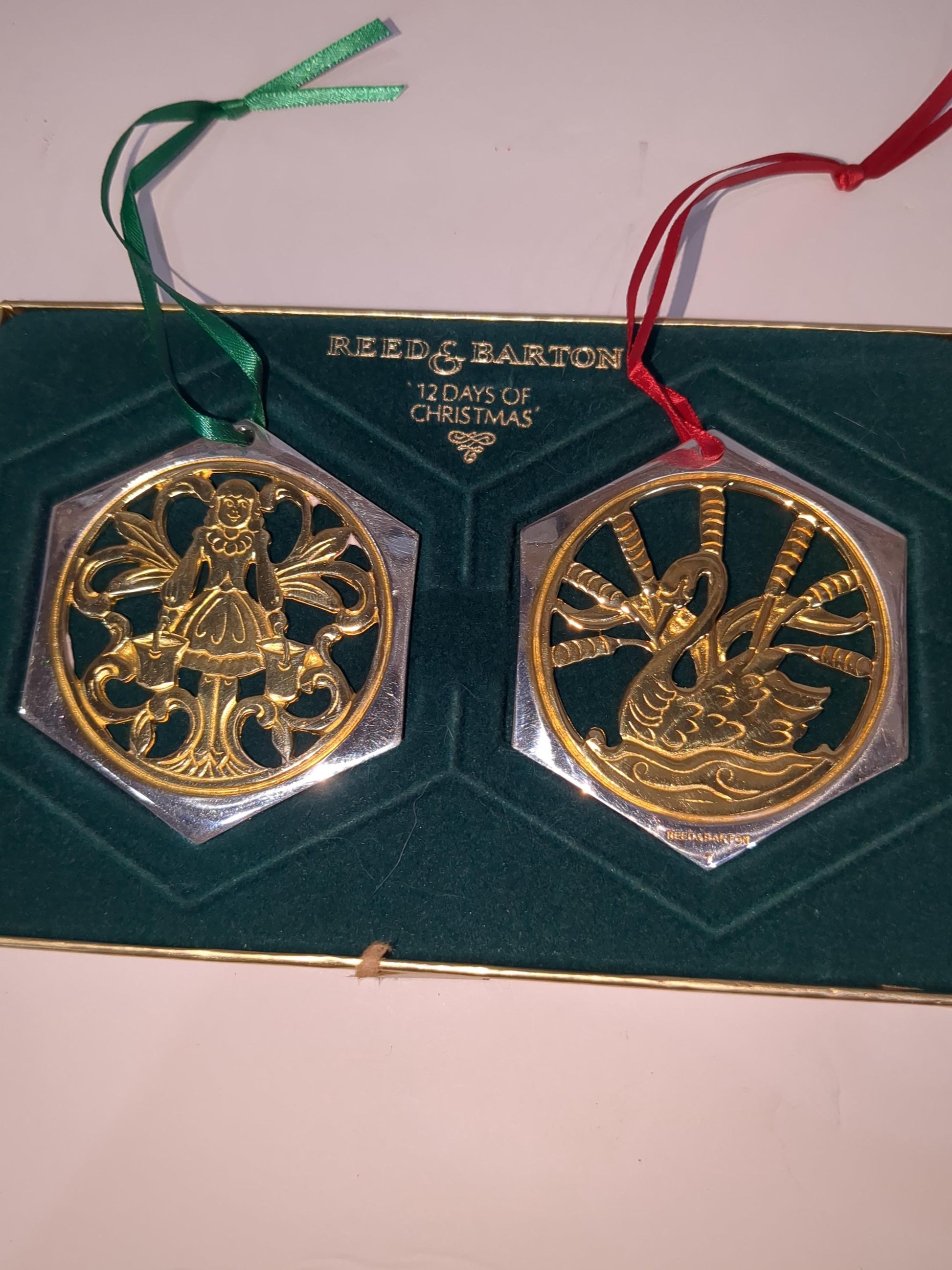 Reed & Barton The 12 Days of Christmas Ornament Collection. Seven Swans a Swimming Eight Maids a Milking