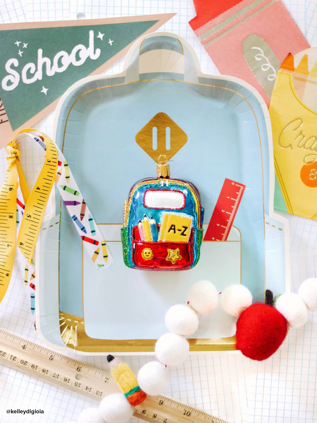 First Day Of School Ornament  NOT AVAILABLE AT MINDEN STORE