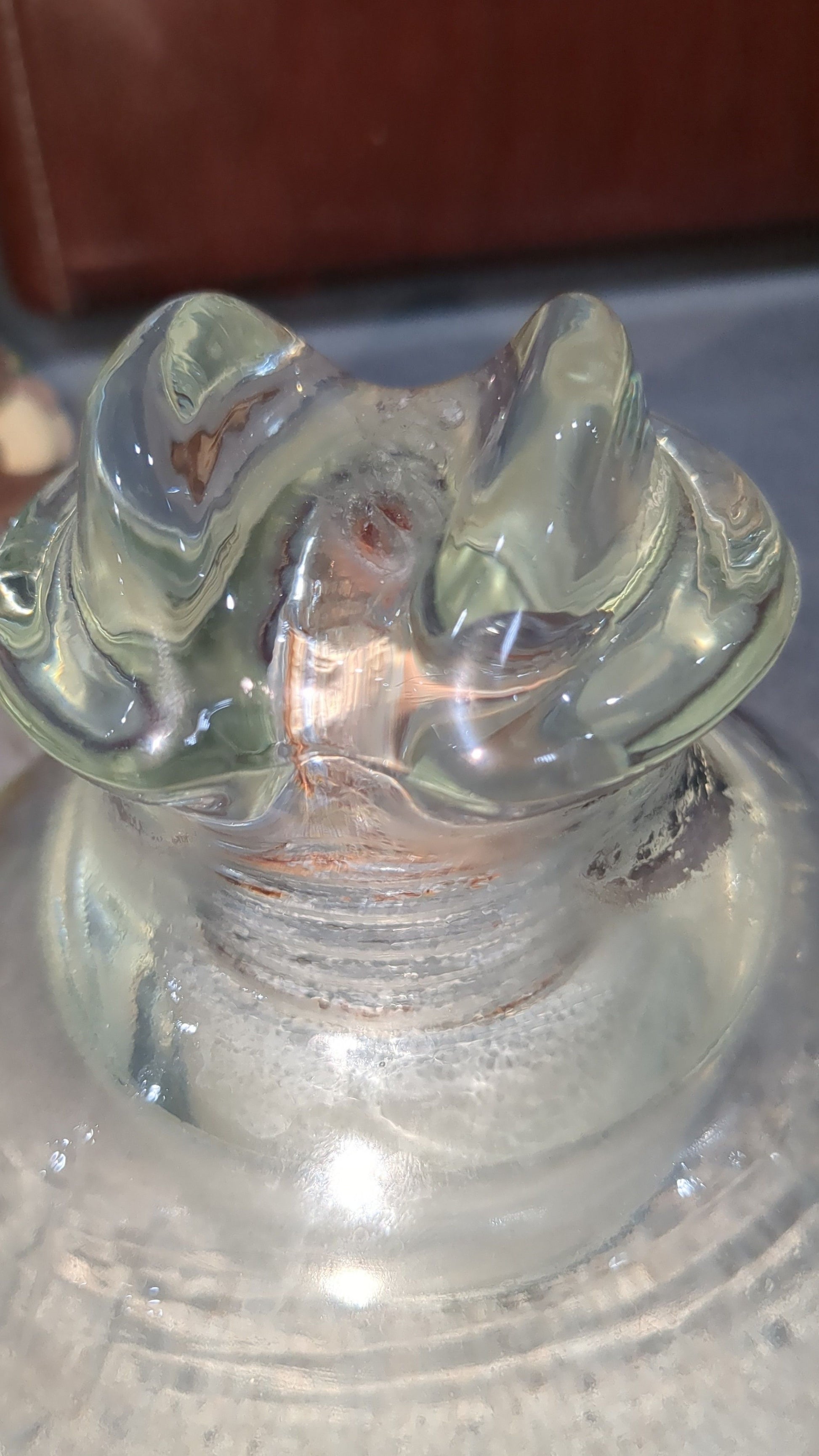 Vintage Kimble 830 clear tempered glass insulator 12-51 Made in USA.