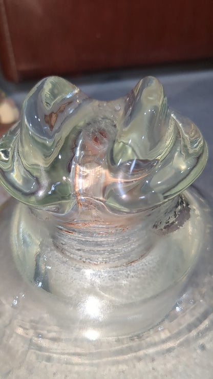 Vintage Kimble 830 clear tempered glass insulator 12-51 Made in USA.