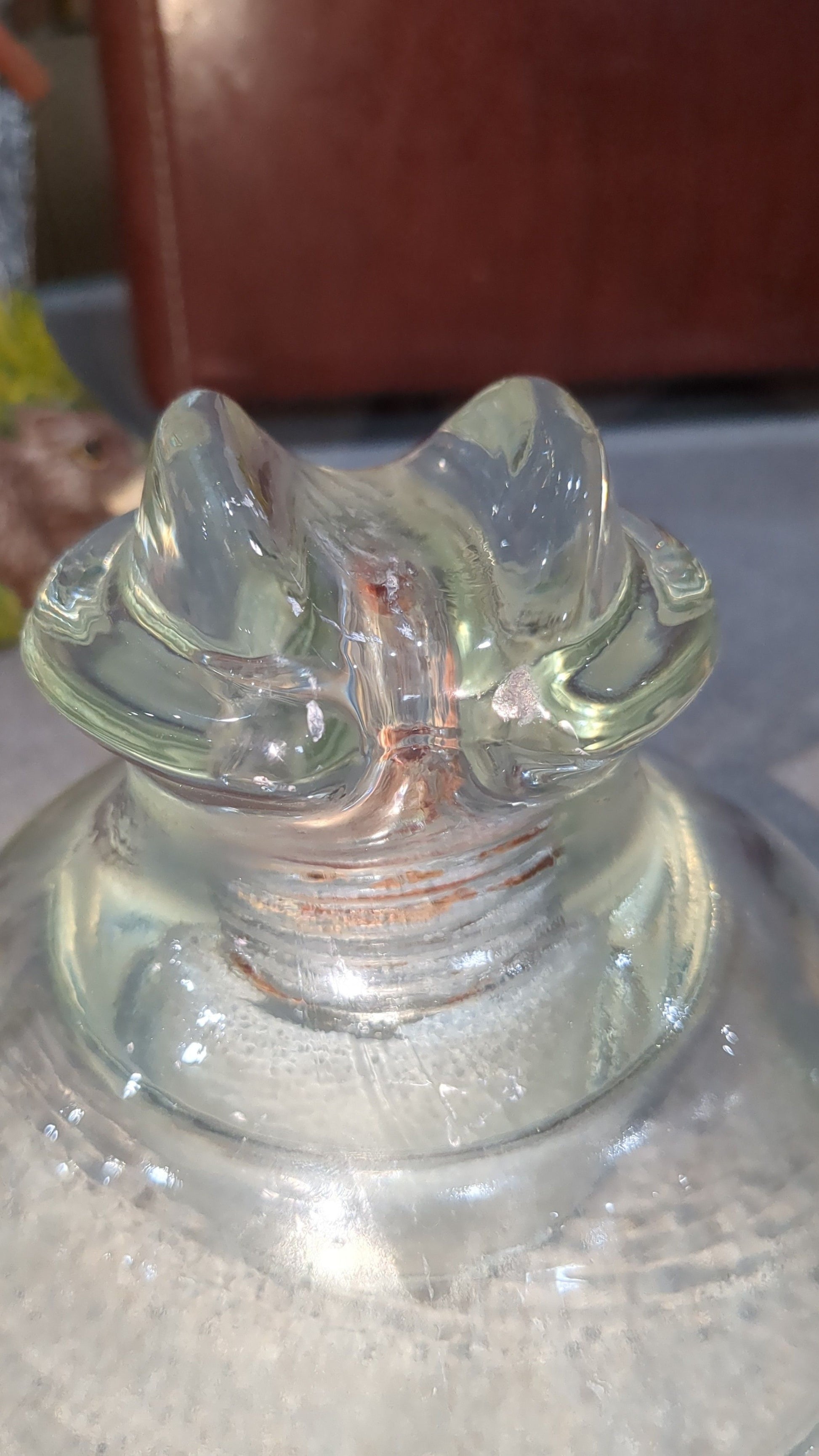 Vintage Kimble 830 clear tempered glass insulator 12-51 Made in USA.