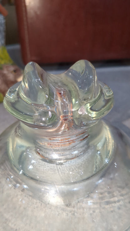 Vintage Kimble 830 clear tempered glass insulator 12-51 Made in USA.