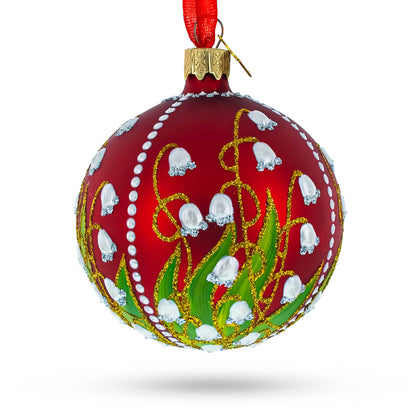 1898 Lilies of the Valley Royal Glass Ball Christmas Ornament 3.25 Inches